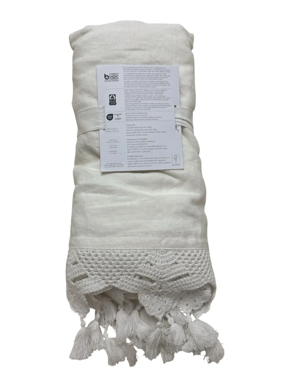 Pottery Barn Baby Boho Crib Skirt in Cream